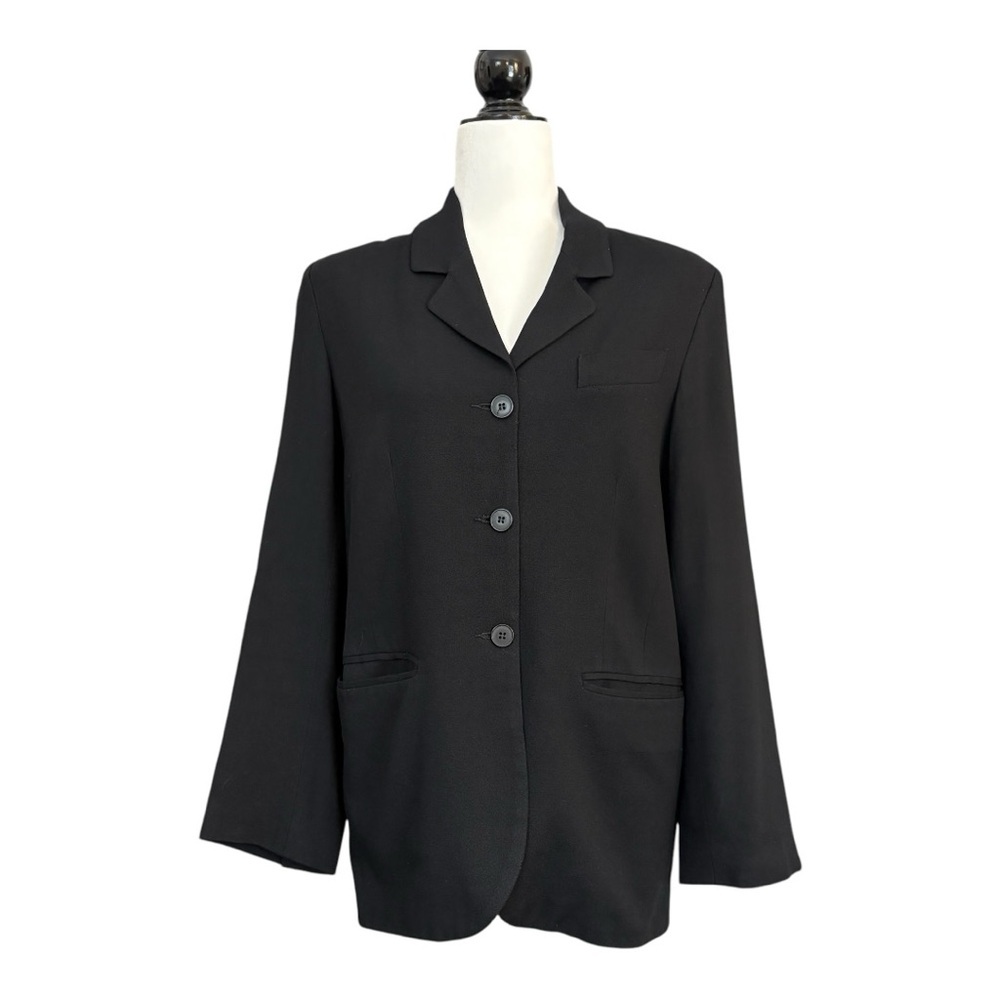 Vintage Thomas Burberry Single Breasted Wool Viscose‎ Blend Women's Blazer Sz 10